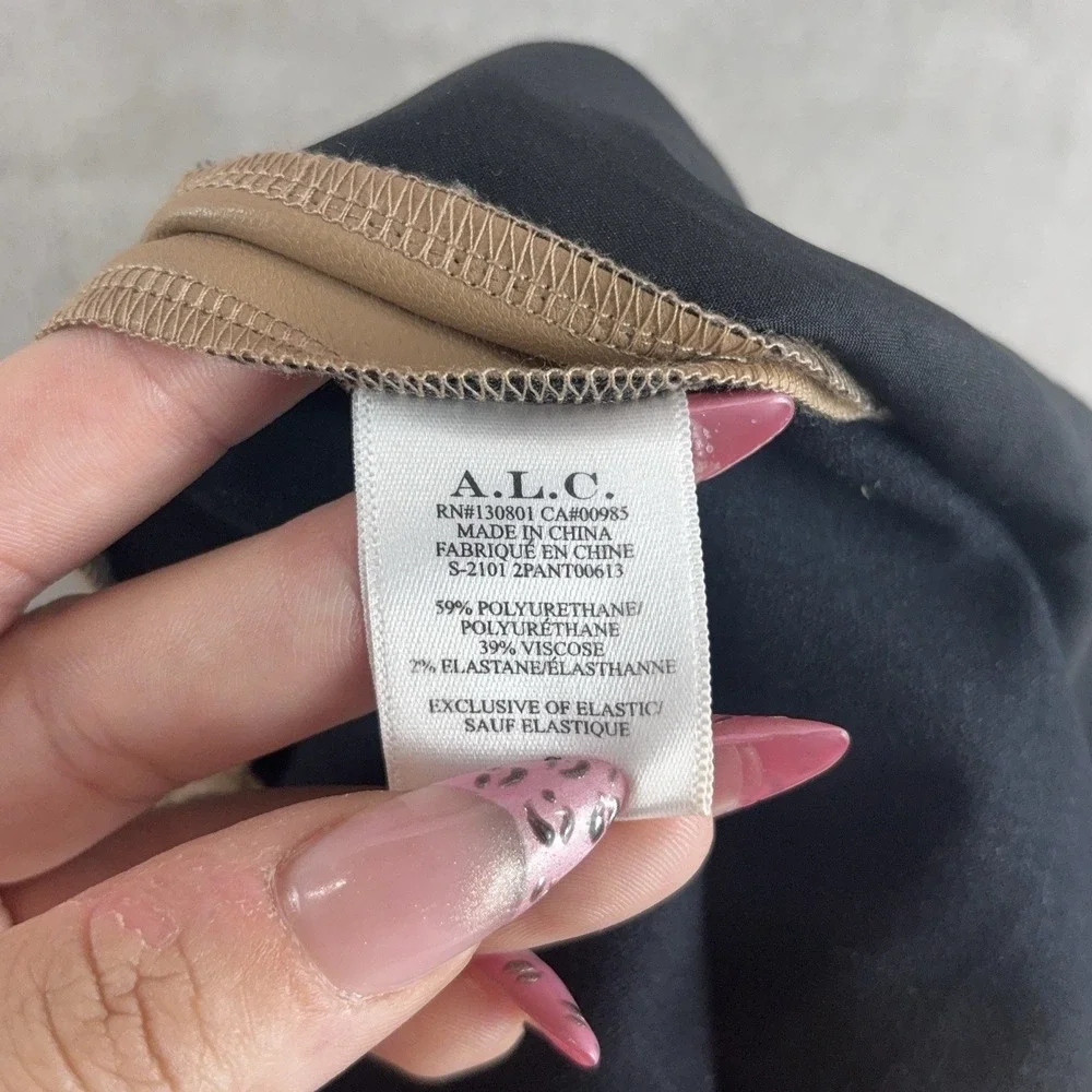 A.L.C. Kaleb Vegan Leather Shorts Womens Small Tan High Rise Pull On Paper Bag